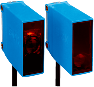 Einweg-Lichtschranke G10, Quader Bauform, Sn=0-40m, 1 C/O. 24-240VAC/DC, LED rot, Kunststoff, Abmessungen(BxHxT)=20x50x51.5mm, Anschluss Kabel 2m, 5-Draht