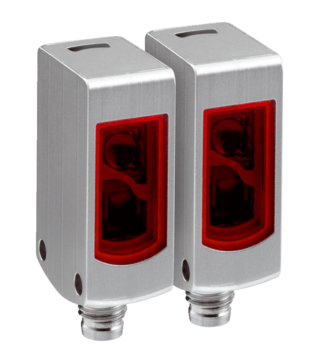 Einweg-Lichtschranke W4S, Quader Bauform, Sn=0-5m, NPN, D.ON, 10-30VDC, LED rot, Edelstahl, Abmessungen(BxHxT)=15.2x49x22.2mm, Anschluss Stecker M8, 3-Polig