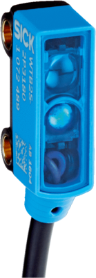 Lichttaster mit Hintergrundausblendung W2S, Miniatur Bauform, Sn=1-36mm, PNP, L.ON, 10-30VDC, LED rot, Kunststoff, Abmessungen(BxHxT)=7.7x21.8x13.5mm, Anschluss Stecker M8, 0.2m, 4-Polig