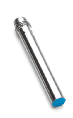 Ind. Sensor IH, Bauform 6mm (kurz) Zylinder Edelstahl, Sn=2mm, bündig, NPN, N.O., 10-30VDC, Anschluss Stecker M8, 3-Polig