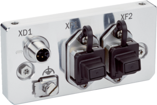 Sonstige Kabel, Anschlussart Kopf A: Systemstecker. Systemanschluss; Spannungsversorgung: 1 x Stecker M12, 5-polig, L-codiert,  Ethernet: 2 x Dose RJ45 für Push-Pull-Stecker (Kupfer)