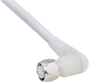 Anschlussleitung mit LED, Buchse M8 gewinkelt, 4-Polig, PP Hygienebereich, Länge 2 m