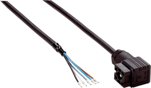 Anschlussleitung, Quadratische Buchse, 6-Polig, gewinkelt, DC PVC Standard, Länge 10 m