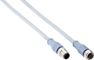 Verbindungsleitung, Buchse M12 gerade // Stecker M12 gerade, 12-Polig, Standard PVC Kabel geschirmt, Länge 2 m
