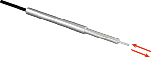 Fibre optique LL3 pour GLL170 (T), WLL180T, WLL24 Ex. Principe de détection: système de sonde. Fibre: plastique, gaine: plastique, tête deFibre optique: acier inoxydable, longueur 1000mm