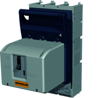 NH-Sicherungslasttrennschalter KETO-3-3/R300/AM, NH3, 630A, 3polig, Montageplatte mit Rahmenklemme R300, Anschluss oben/unten, el-mech. Sich.üb.