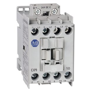 Contacteur de puissance, 4kW/400V, AC-3, 9A, 3 contacts principaux, contacts auxiliare 1 N.O.. Tension de commande 24VDC (électronique)