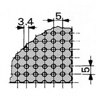 Plaques perforées pour boîtier en plastique Cubo D, Ø 3,4mm, distance 5mm, HxL 95x105x1,5mm