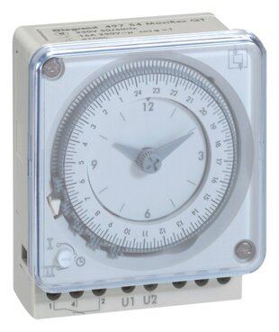 Minuterie analogique MaxiRex QT, 1C/O, 16A, 24h, 9-48VAC/DC, Type: 924434. Disque jour/réserve de marche