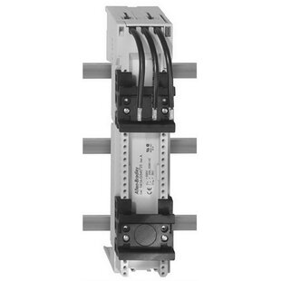 Adaptateur de montage de barres conductrices standard 141A-G, système de barres 60mm, pas d'indication d'ampérage, 54mm de largeur, 260mm de longueur, 1 rail de fixation, raccordement par fil en haut