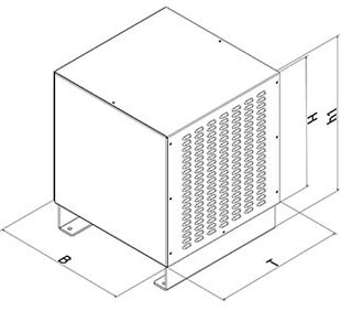 3-Ph. Transformateur de séparation 3x400V±5%//3x400V+N, 100kVA, 144.5A, 50/60Hz, Typ: BDVA100000, IPxxB, S1, Dyn5 (N 100% chargeable), dimension = 600x510x600mm (BxTxH), cuivre = 154kg, poids total = 334kg, Prix hors supplément cuivre