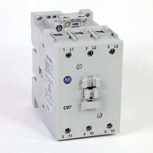 Contacteur de puissance, 55kW/400V, AC-3, 97A, 3 contacts principaux. Tension de commande 24VDC avec circuit de protection diodes