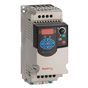 Variateur de fréquence PowerFlex 4M, 1x200…240V, 2.5A, 0.4kW, IP20, taille A, sans IGBT de frein, avec Filtre CEM, Écran LCD, potentiomètre, commutateur G/D marche/arrêt