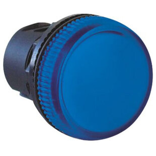 Meldeleuchte Kunststoff, LED, Farbe: Blau,. Komplett mit LED Element 24VAC/DC + Kupplungselement Kunststoff, IP69K