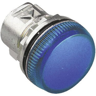 Unité de commande à voyant lumineux métal, LED, couleur: bleu, sans élément LED.