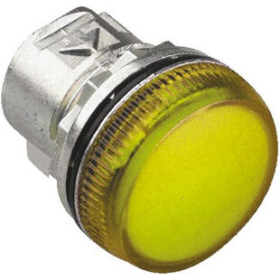 Unité de commande à voyant lumineux métal, LED, couleur: jaune, sans élément LED.