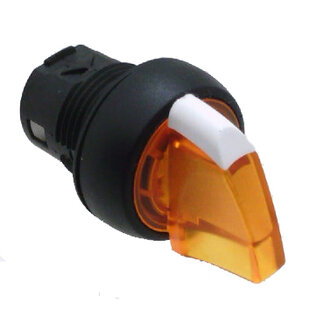 Sélecteur plastique, 3 positions, poignée à ailes courtes, lumineux, gauche + droit reposant, 60° Couleur: orange