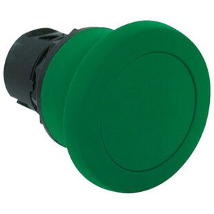Bouton-poussoir coup de poing plastique, tâtonnant, 40mm, couleur: vert