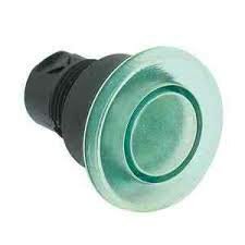 Bouton-poussoir coup de poing plastique, tâtonnant, lumineux, 40mm, couleur: vert