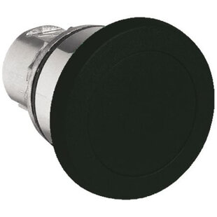 Bouton-poussoir coup de poing métal, tâtonnant, 40mm, couleur: noir