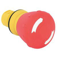 Bouton arrêt d'urgence plastique, type "coup de poing", reposant, 30mm, couleur: rouge. Fonction: Réinitialisation par rotation, IP69K