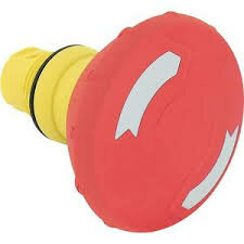 Bouton arrêt d'urgence plastique, type "coup de poing", reposant, 60mm, couleur: rouge, Fonction: Réinitialisation par rotation