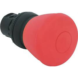 Bouton arrêt d'urgence plastique, reposant, 40mm, couleur: rouge, fonction: pousser-tirer,