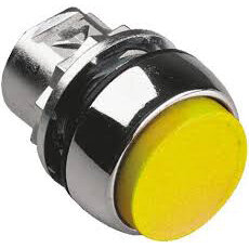 Drucktaster Metall, erhöht, tastend, unbeleuchtet, Druckplatte Farbe: Gelb
