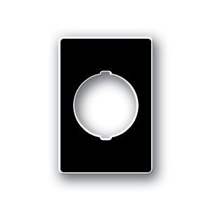 Plaque signalétique pour boîtier de commande pendant 36x52mm, noire avec texte blanc. Sans écriture