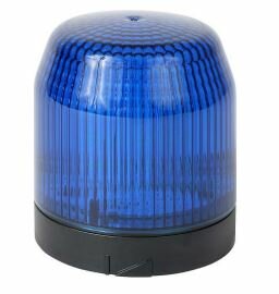 Module de terminaison lumineux 70mm, boîtier noir, clignotant 1 et clignotant 2, LED Calotte bleu
