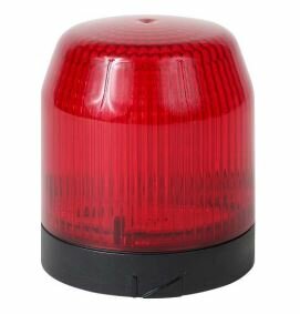 Abschluss Leuchtmodul 70mm, schwarzes Gehäuse, Dauerlicht und Blitzlicht, LED, Kalotte Rot