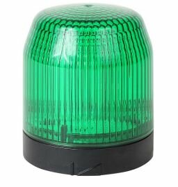 Abschluss Leuchtmodul 70mm, schwarzes Gehäuse, Dauerlicht und Blitzlicht, LED, Kalotte Grün