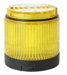 Module lumineux 70mm, boîtier noir, réglages multifonctions, LED Calotte jaune (lumière statique, flash, clignotant 1&2)