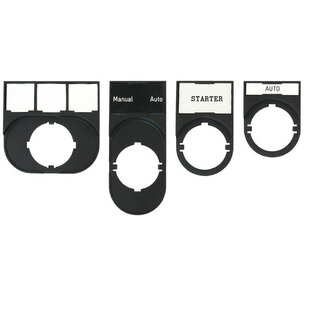 Plaque signalétique aluminium avec texte noir, pour porte-plaque touches multifonctions 50x50mm Sans écriture
