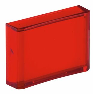 Leuchtkappe mit Streuscheibe rechteckig, Farbe: Rot, für 16mm Schalterserie.