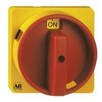 Antrieb N mit Vierlochbefestigung 48x48mm für Frontmontage. OFF/ON, 90°, 0H.09, Griff gelb/rot