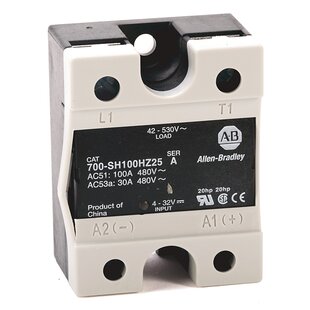 Halbleiter-Relais, 50A, 42-660VAC, Nullpunktumschaltung, mit LED, Spule 20-280VAC / 22-48VDC