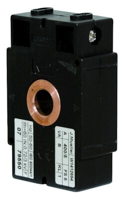 Passage de câble pour transformateur d'intensité WKD51/1/200-5/3,75, cl.1 sans fil. Couteau de sectionnement NH1XL-NH3L à utiliser dans les parties inférieures, les réglettes ou les appareils de commutation NH correspondants.