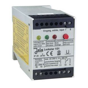 Schaltgerät Leckstar 101, 24VDC, für konduktive Leckage Sensoren, 1xUmschalter 250V, 4A, Zur Detektion von leitenden Flüssigkeiten mit DIBt-Zulassung