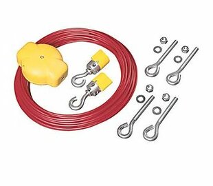 Accessoires Interrupteur à câble Lifline, kit de câble en acier gainé, comprenant : câble de 5m, 2x crochets de câble, 1x tendeur et 6 oeillets de suspension