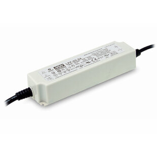 LED Schaltnetzteil 60W, 1-phasig, Schraubbefestigung, mit Kabel 300mm, Typ: LPF-60D-24, Eingang: 90…305VAC/127…431VDC, Ausgang: 24VDC, 2.5A