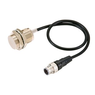 Capteur inductif E2E, Modèle M30 laiton, Sn=15mm, affleurant, PNP, IO-Link COM2, N.O./N.C., 10-30VDC, connecteur M12, 4 pôles, 0.3m