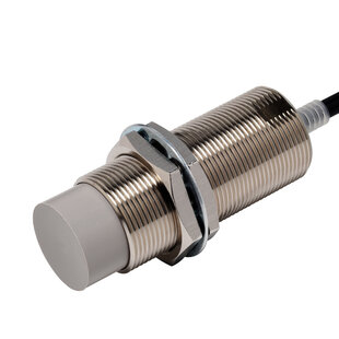 Ind. Sensor E2E, Bauform M30 Messing, Sn=30mm, nicht bündig, PNP, N.C., 10-30VDC, Anschluss Kabel 5m, 3-Draht