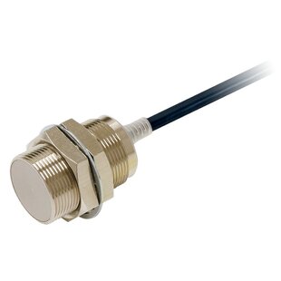 Ind. Sensor E2E, Bauform M30 Messing, Sn=15mm, bündig, NPN, N.O., 10-30VDC, Anschluss Kabel 2m, 3-Draht