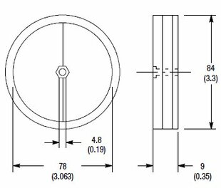 Réflecteur ø = 76 mm, rond, montage central, aluminium