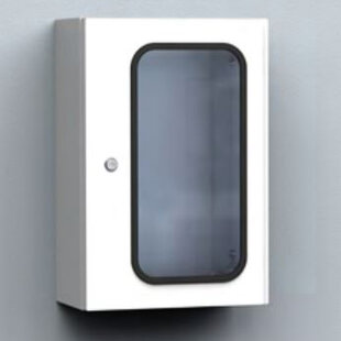 Boîtier de polyester UCPT, IP66, sans plaque de montage, avec porte vitrée, RAL 7035, (HxLxP) 615x415x230mm