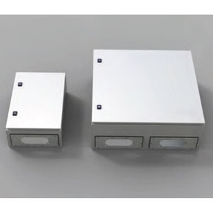Adapter-Flanschplatte für Wandgehäuse MAS/MAD, Gr.4, für Ausschnitt 510x96mm, Stahlblech, RAL 7035. Grösse Flanschöffnung 2xFL21