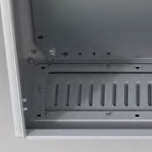 Ventilationsflansch mit Ventilationskimmen für Wandgehäuse MAS, Ausschnitt 510x96mm, Grösse 4, Grau RAL 7035