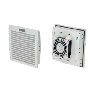 Ventilateur à filtre ATV4201V, 110m³/h, 115VAC, RAL7035, IP55, résistant aux UV, dim.: 250x250x107mm, decoupe: 224x224mm