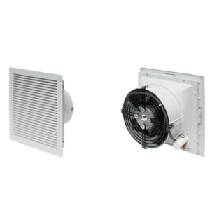 Ventilateur à filtre ALFA3500BPB, 500m³/h, 230VAC, RAL7035, 325x325x151mm, Decoupe 290x290mm
